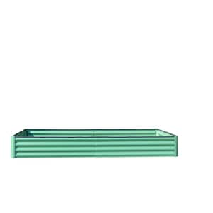 8 ft. x 4 ft. x 1 ft. Green Galvanized Steel Rectangular Outdoor Raised Garden Bed