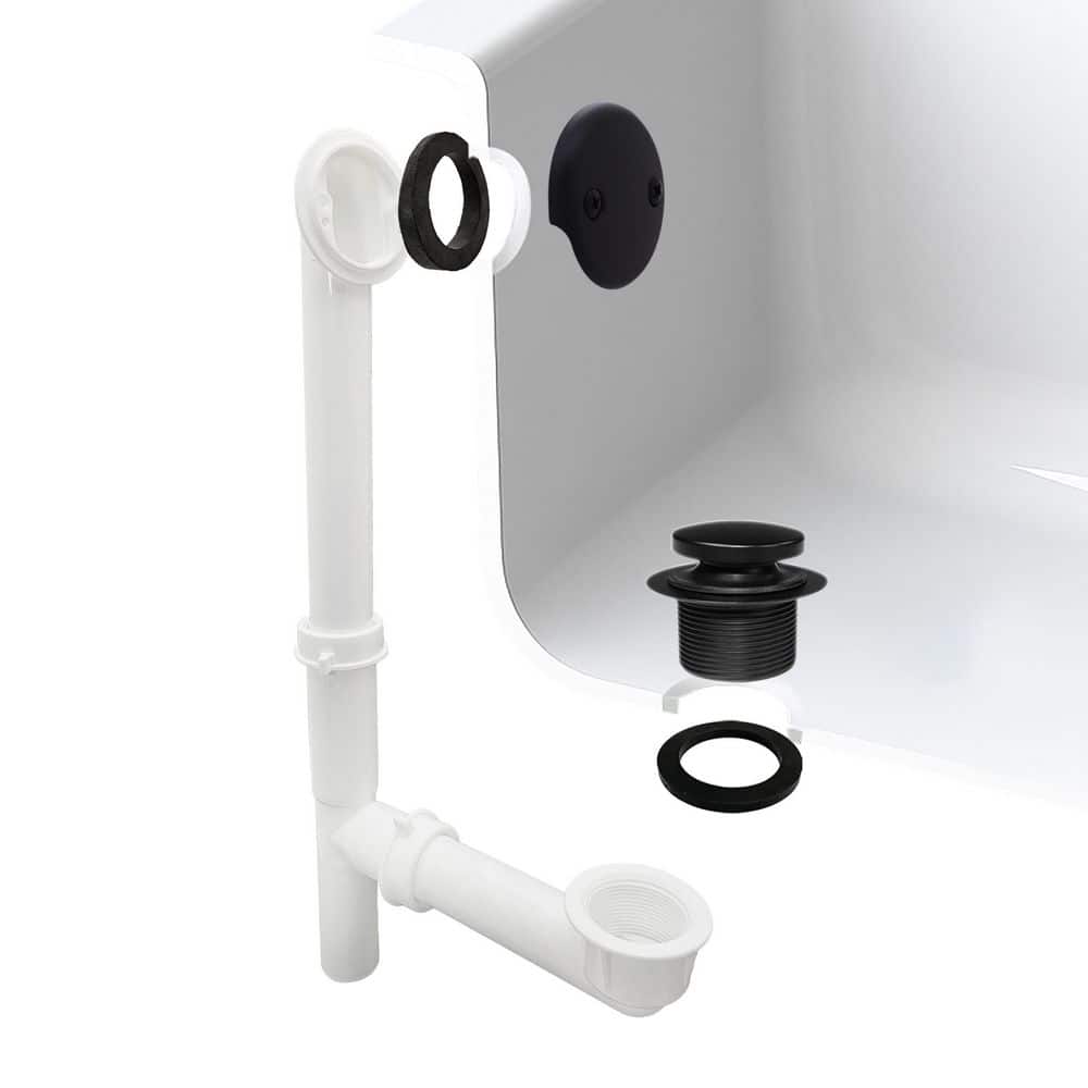White 1-1/2 in. Tubular Tip Toe Bath Waste Drain Kit, Matte Black price history on PriceWatchPro