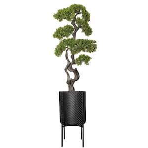 64.5 in. Artificial Macrophyllus Plant in Chevron planter