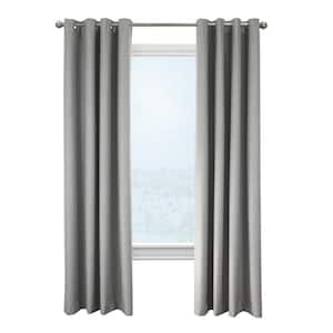 Newberry Greige Polyester Smooth 52 in. W x 108 in. L Grommet Indoor Blackout Curtain (Single Panel)