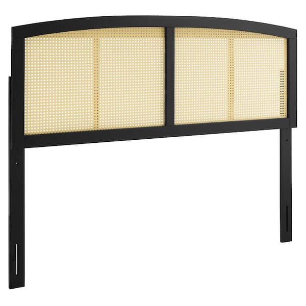 MODWAY Halcyon Black Cane Queen Headboard