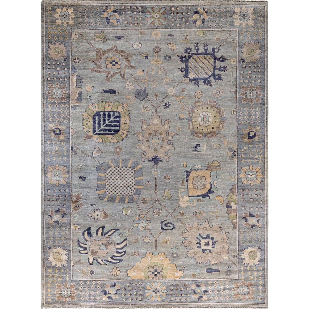 Oushak Light Gray 10 ft. x 14 ft. Floral Wool Indoor Area Rug price history on PriceWatchPro