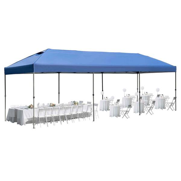 Miscool Avex 10 ft. x 30 ft. Navy Pop-Up Outdoor Canopy Tent Heavy Duty Party Tent with Removable Sidewalls