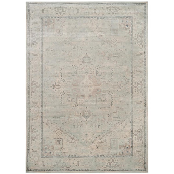 SAFAVIEH Vintage Light Blue 8 ft. x 11 ft. Distressed Floral Area Rug