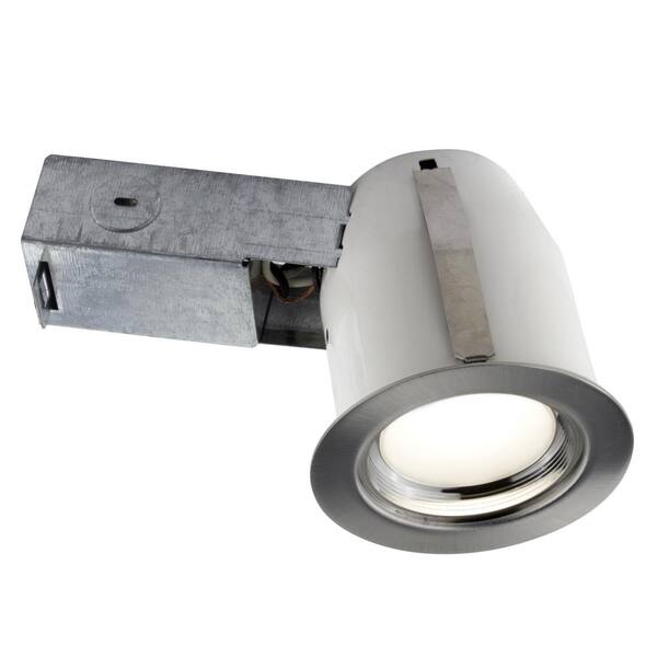 BAZZ 3-in. Brushed Chrome Intergrated LED Recessed Fixture Kit For Damp ...