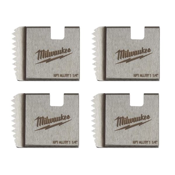 Milwaukee 1-1/4 in. NPT Alloy Portable Pipe Threading Dies (4-Pack)
