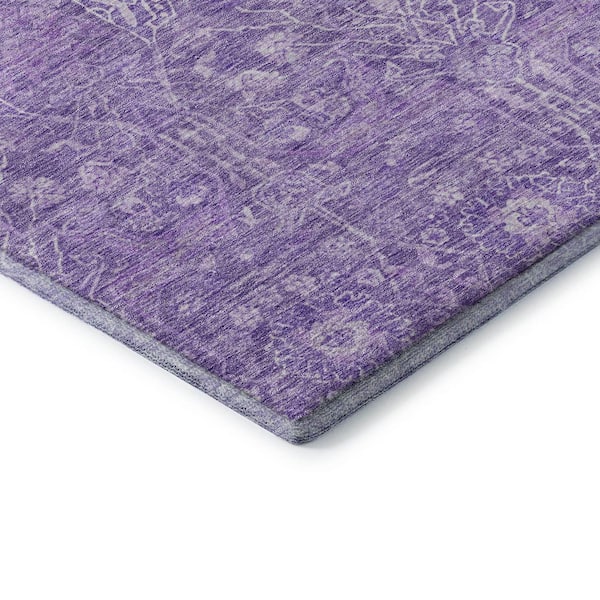 Mayfield Premium Machine Washable Abstract AMF1133 Plum 9 ft. x 12 ft. Area Rug