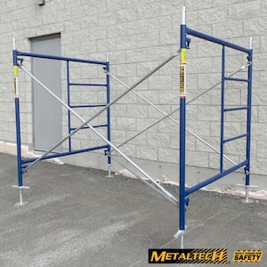 5 ft. H x 5 ft. W Blue Steel External Scaffolding Equipment Frame Set with Coupling Pins and Spring Locks