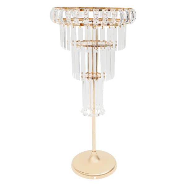 Gold Metal Acrylic Decorative Stand Wedding Birthday Party Flower Decoration Stand 14.96 in. x 32.28 in.