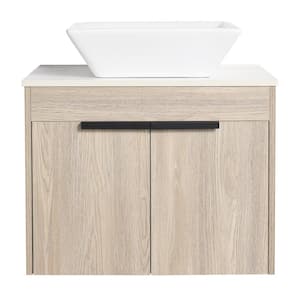 Victoria 24 in. W x 19 in. D x 23 in. H Floating Modern Design Single Sink Bath Vanity with Top and Cabinet in Wood