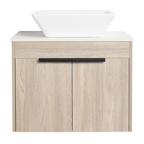 Xspracer Victoria 24 in. W x 19 in. D x 23 in. H Floating Modern Design Single Sink Bath Vanity with Top and Cabinet in Wood