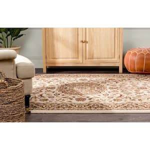 Dulcet Mykonos Ivory 9 ft. 3 in. x 12 ft. 6 in. Traditional Oriental and Persian Area Rug