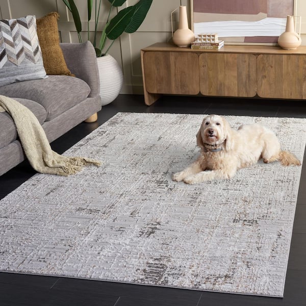 SAFAVIEH Parker 8 ft. x 10 ft. Light Gray/Ivory Gray Distressed