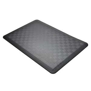 Black Basket Weave Pattern 24 in. x 36 in. Anti-Fatigue Comfort Floor Mat (2-Pack)