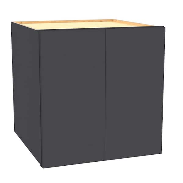 Home Decorators Collection Hargrove 24 in. W x 24 in. D x 24 in. H Assembled Plywood Wall Bridge Kitchen Cabinet in Valiant Onyx with Soft Close