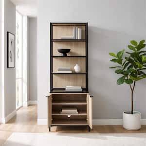 Alver 72 in. Tall Brown Wood 4-Shelf Bookcase with Interior Shelves, Storage
