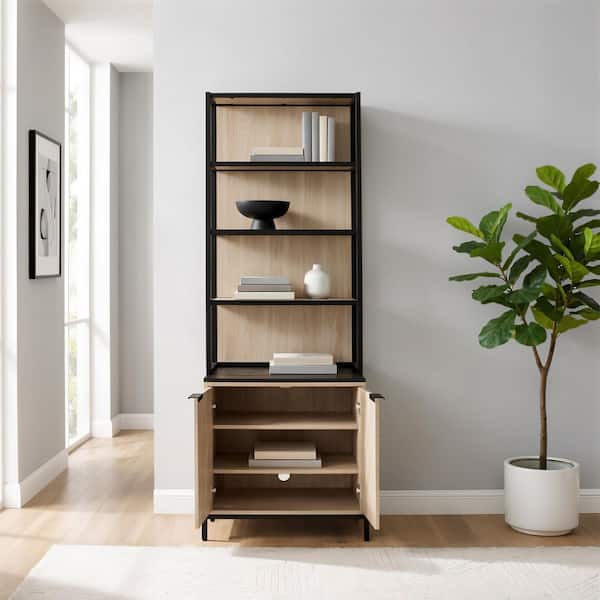 Furinno JAYA 71.2 in. Tall Blackwood Wood 5-Shelf Open Shelf