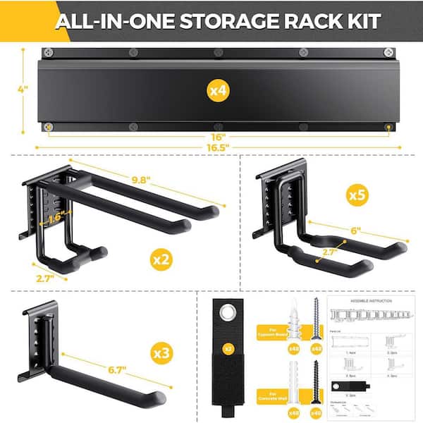 YICHUHAOXI 66 in. Black Metal Adjustable Heavy Duty Garage Tool