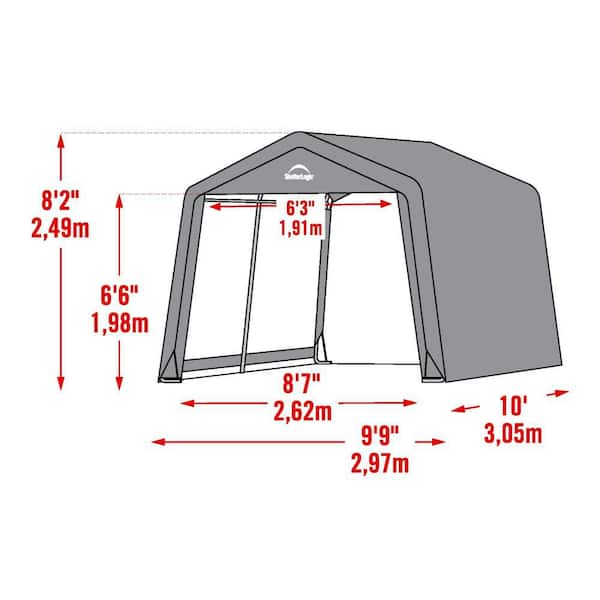 10 ft. x 8 ft. x 10 ft. Gray Shed-In-A-Box