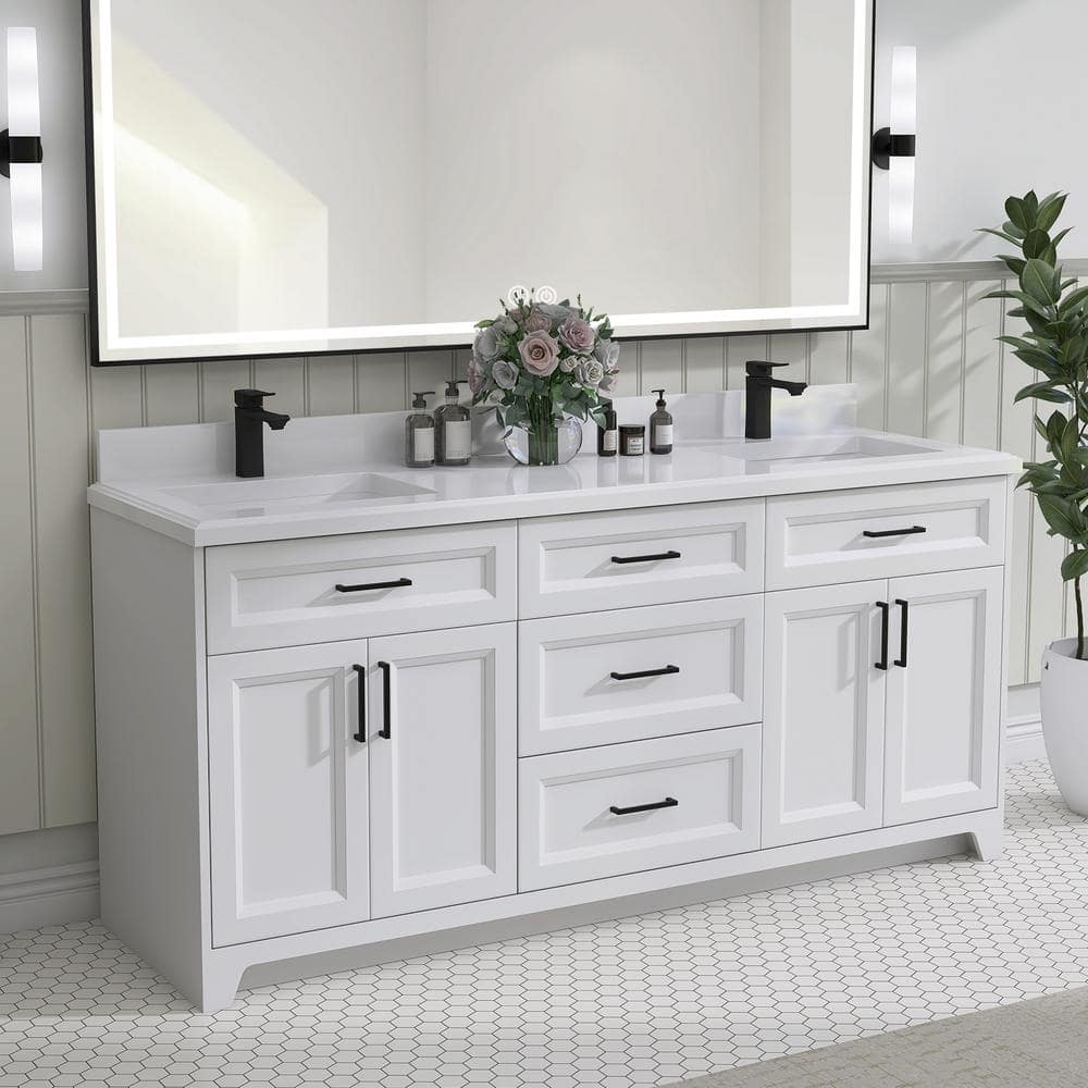 NTQ 72 in. W x 21.5 in. D x 33.5 in. H Bath Vanity Cabinet without Top ...