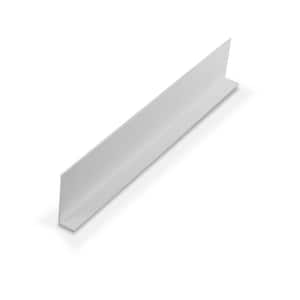 3/8 in. D x 1-1/4 in. W x 48 in. L White Styrene Plastic 90° Uneven Leg Angle Moulding 12 Total L ft. (3-Pack)