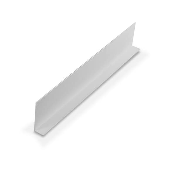 Outwater 3/8 in. D x 1-1/4 in. W x 48 in. L White Styrene Plastic 90° Uneven Leg Angle Moulding 12 Total L ft. (3-Pack)