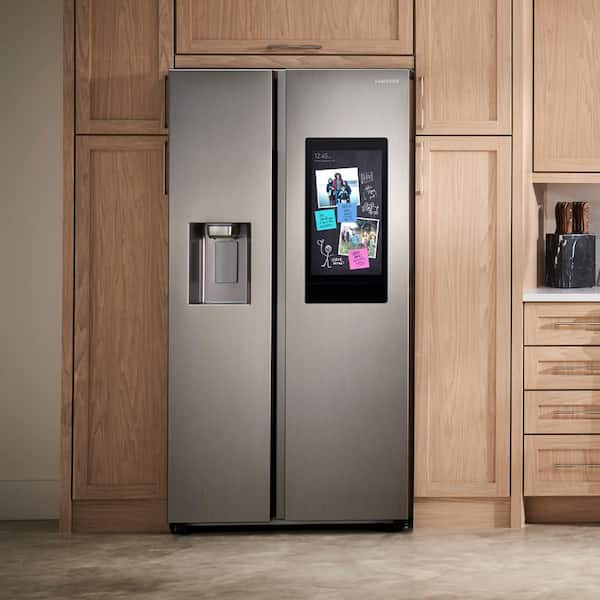RS22T5561SR by Samsung - 22 cu. ft. Counter Depth Side-by-Side Refrigerator  with Touch Screen Family Hub™ in Stainless Steel