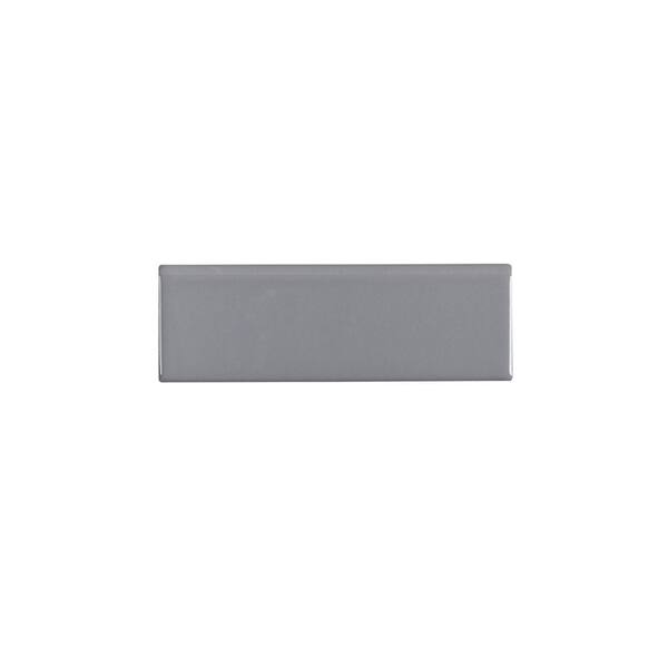 Jeffrey Court Wolfe Grey 2 in. x 6 in. Glossy Ceramic Wall Single Bullnose Tile