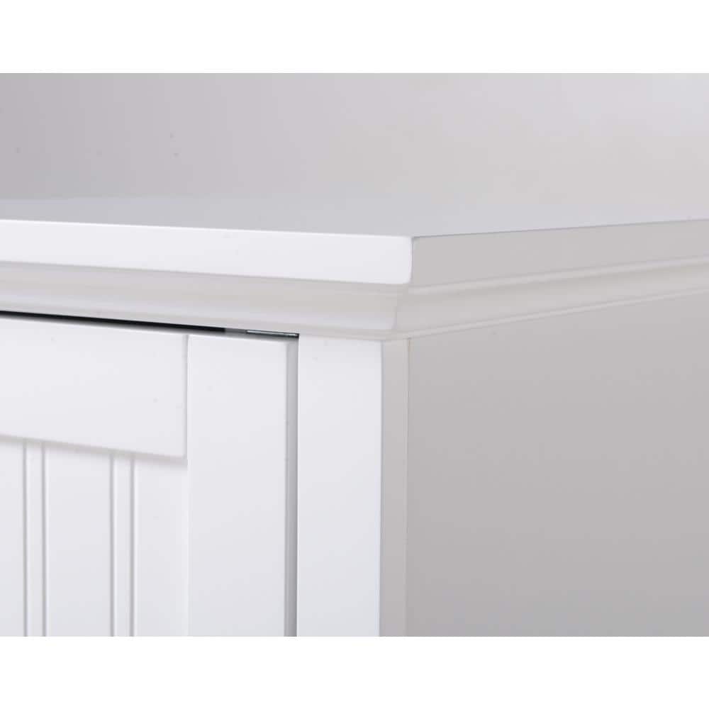 White Raised Panel One Door Kitchen Pantry Cabinet
