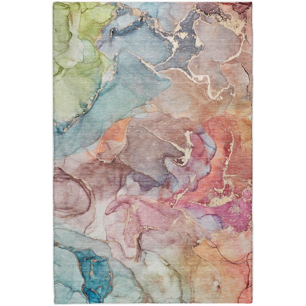 Dream Shag Premium Machine Washable Abstract ADS500 Blue 5 ft. x 7 ft. 6 in. Area Rug price history on PriceWatchPro
