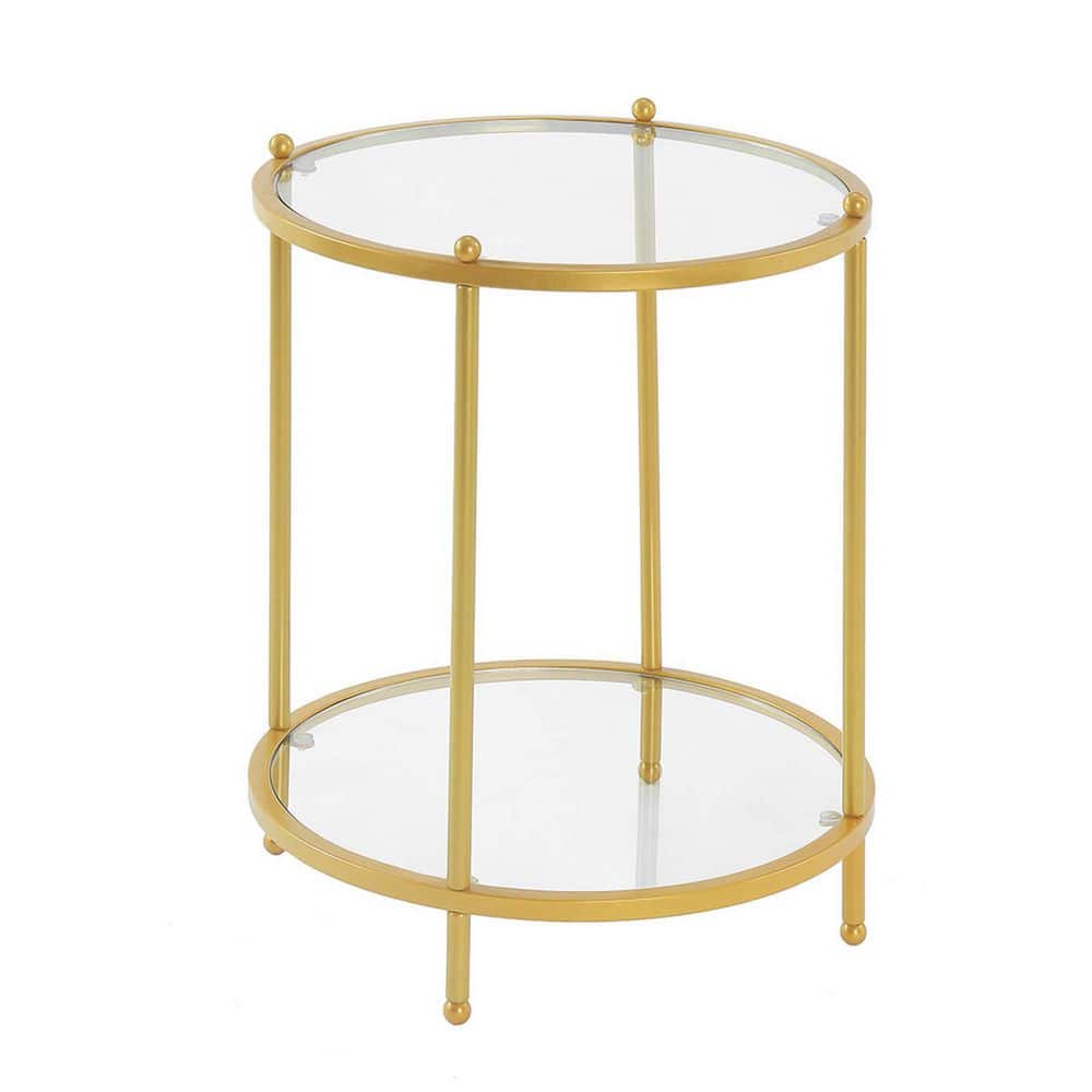 Royal Crest 18 in. Chrome Standard Height Round Glass Top End Table - thumbnail 3
