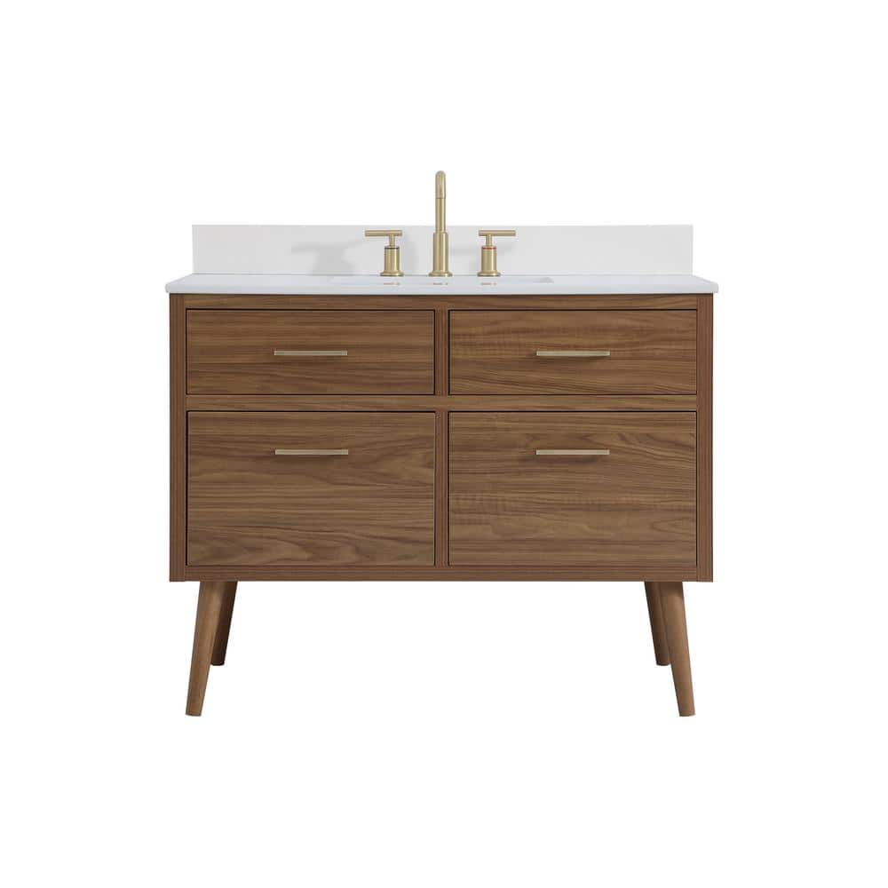 Simply Living 42 in. W x 22 in. D x 33.5 in. H Bath Vanity in Walnut Brown 