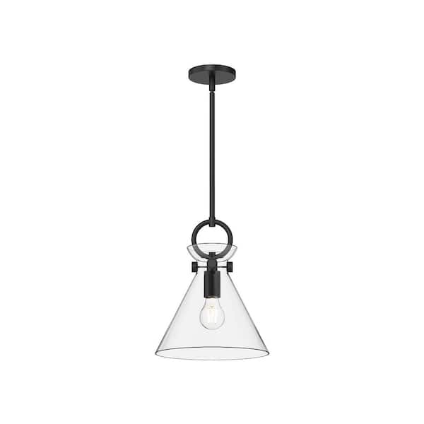 ALORA MOOD Emerson 11 in. 1 Light 60-Watt Matte Black/Clear Glass Pendant Light