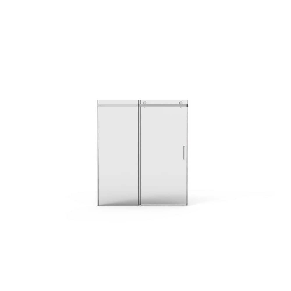 60 in. W x 70 in. H Sliding Frameless Shower Door in Brushed Nickel Finish With Buffer price history on PriceWatchPro