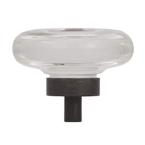 Glacio 1-3/4 in. Dia (44 mm) Crystal/Oil-Rubbed Bronze Round Cabinet Knob