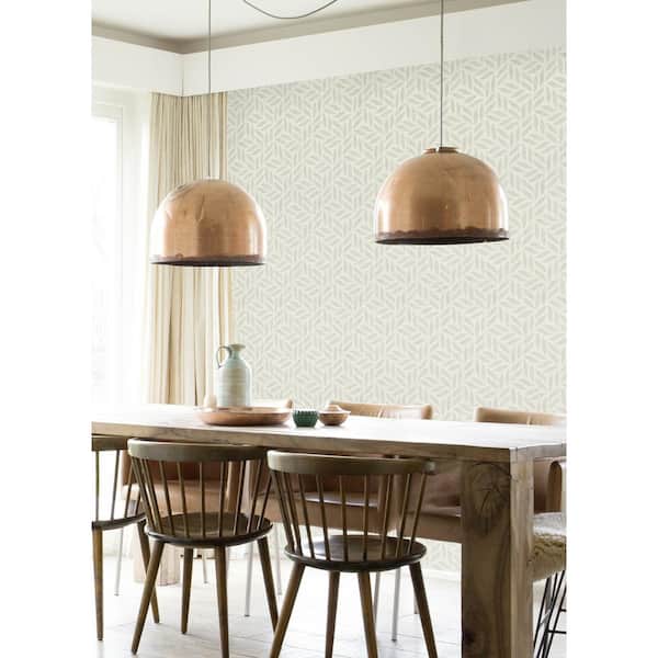 Sagano Light Grey Leaf Paper Non-Pasted Textured Wallpaper