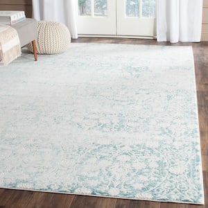 Passion Turquoise/Ivory 5 ft. x 8 ft. Floral Area Rug