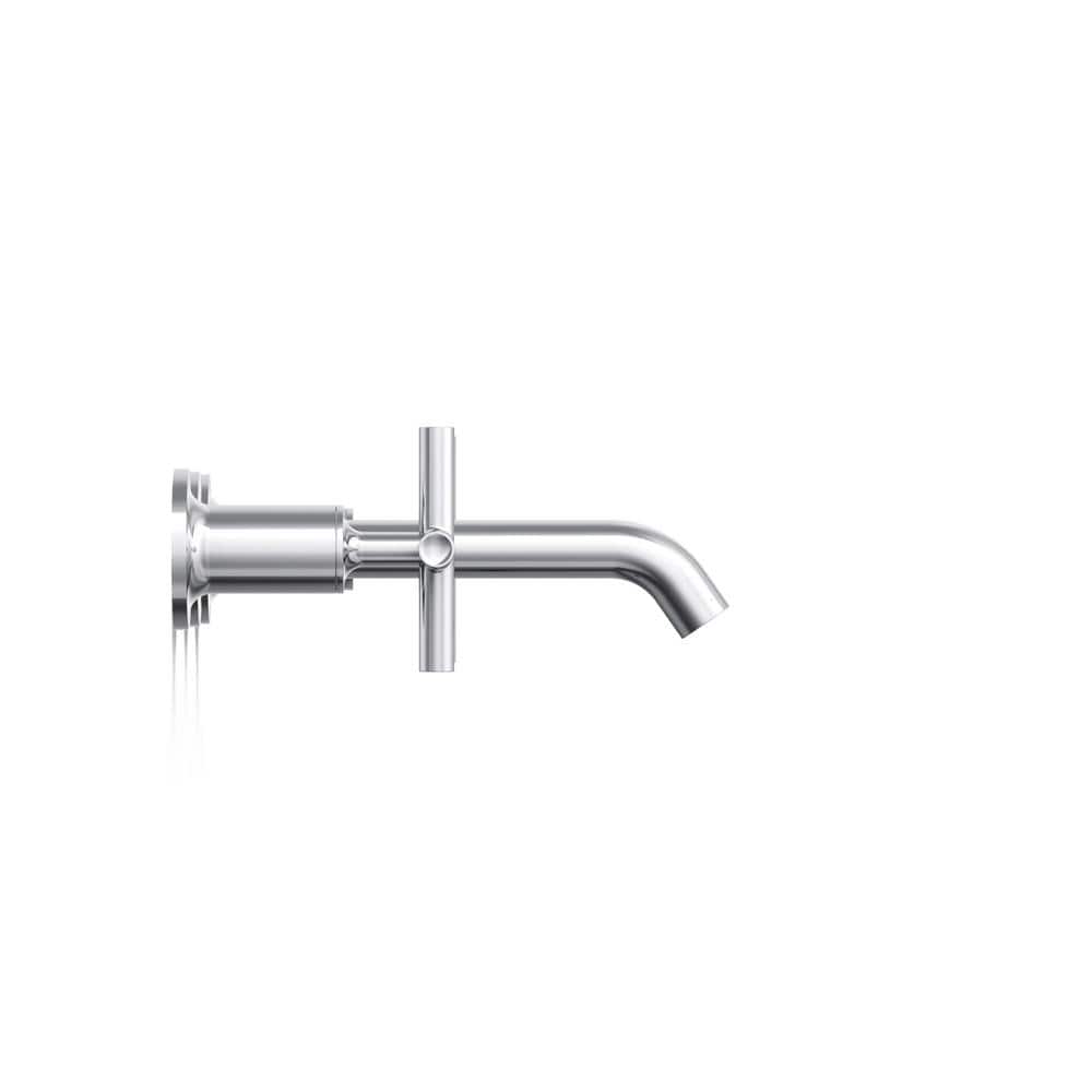 Polished Chrome Wall-Mounted Double Handle Faucet