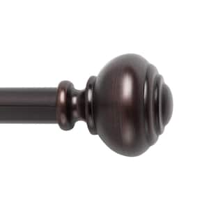Taylor 72 in. x 144 in. Easy-Install Optional No Tools Adjustable 1 in. Single Rod Kit in Bronze with Knob Finials