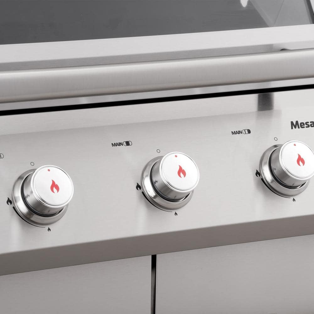 Stainless Steel 3-Burner Propane Gas Grill with Side Burner