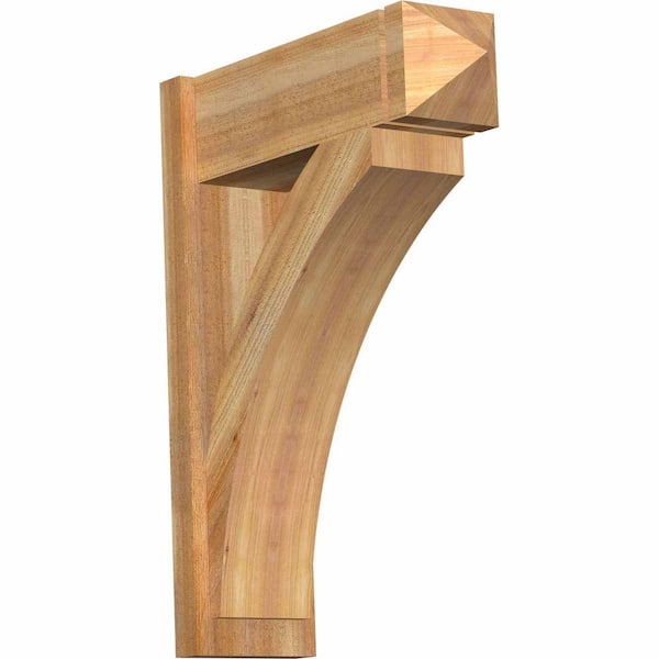 Ekena Millwork 8 in. x 32 in. x 24 in. Thorton Arts and Crafts Rough Sawn Western Red Cedar Outlooker