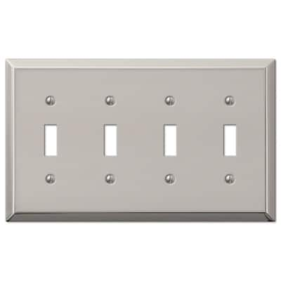 AMERELLE Declan 4 Gang Toggle Steel Wall Plate - Black 935T4BK