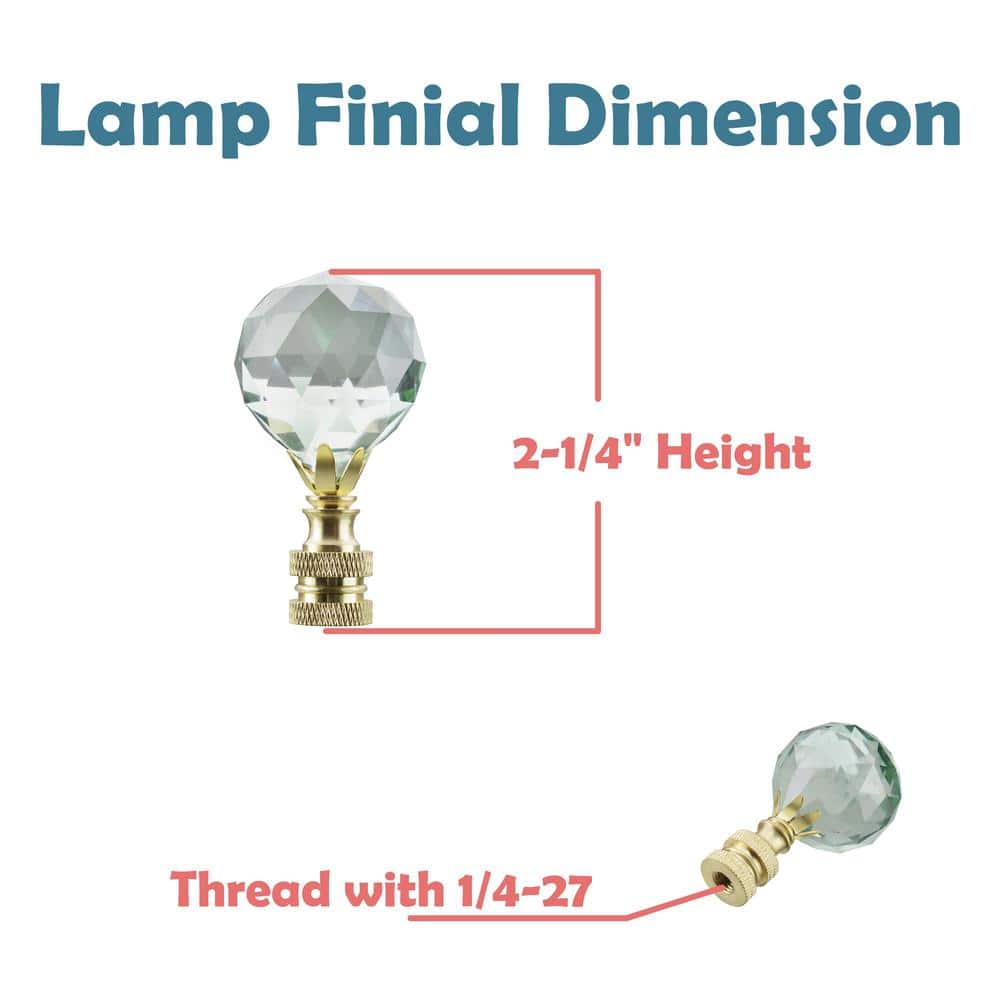 Tiffany Blue Faceted Crystal Nightstand Lamp with Brass Finish