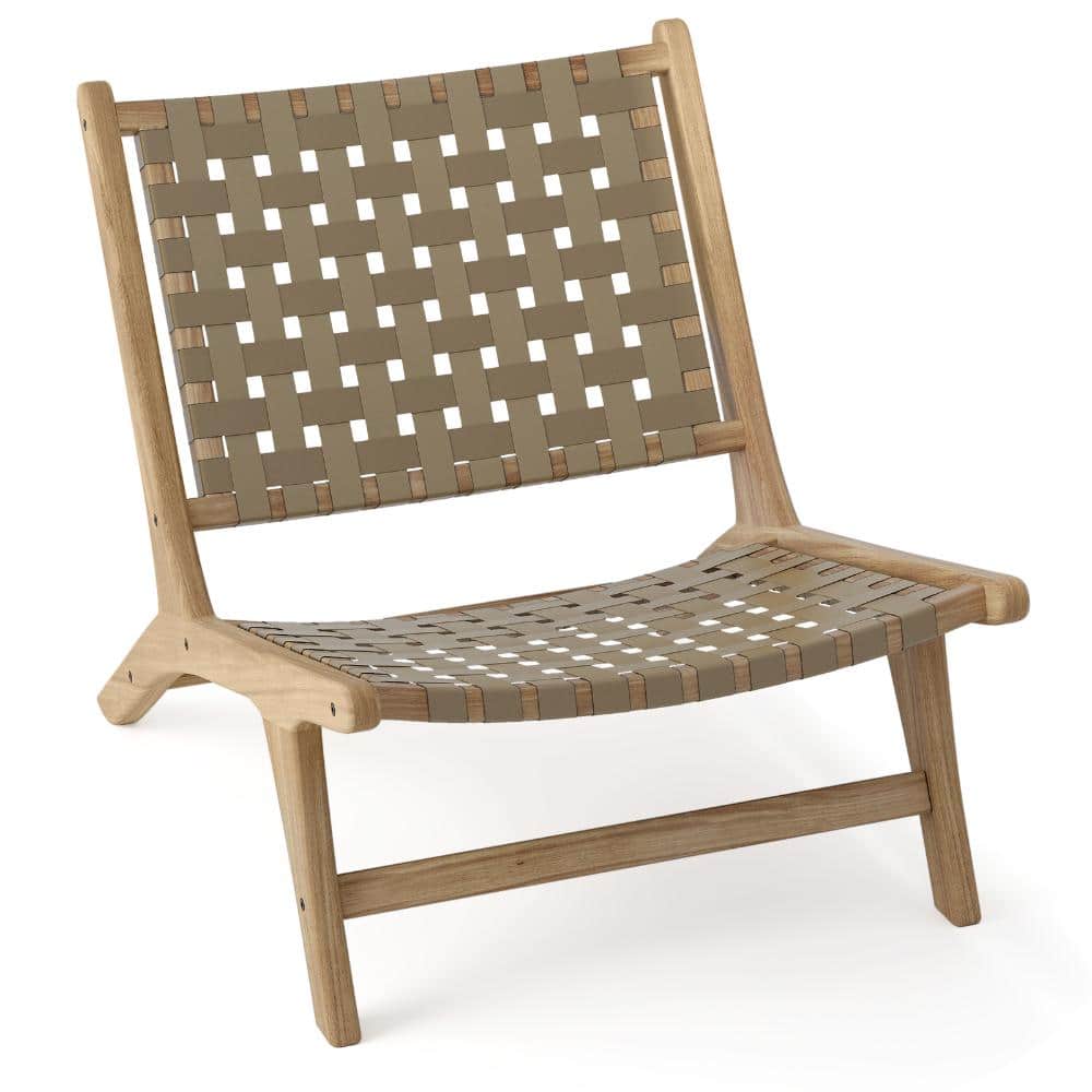 Teak Wood Accent Chair with Woven Seat and Backrest for Patio price history on PriceWatchPro
