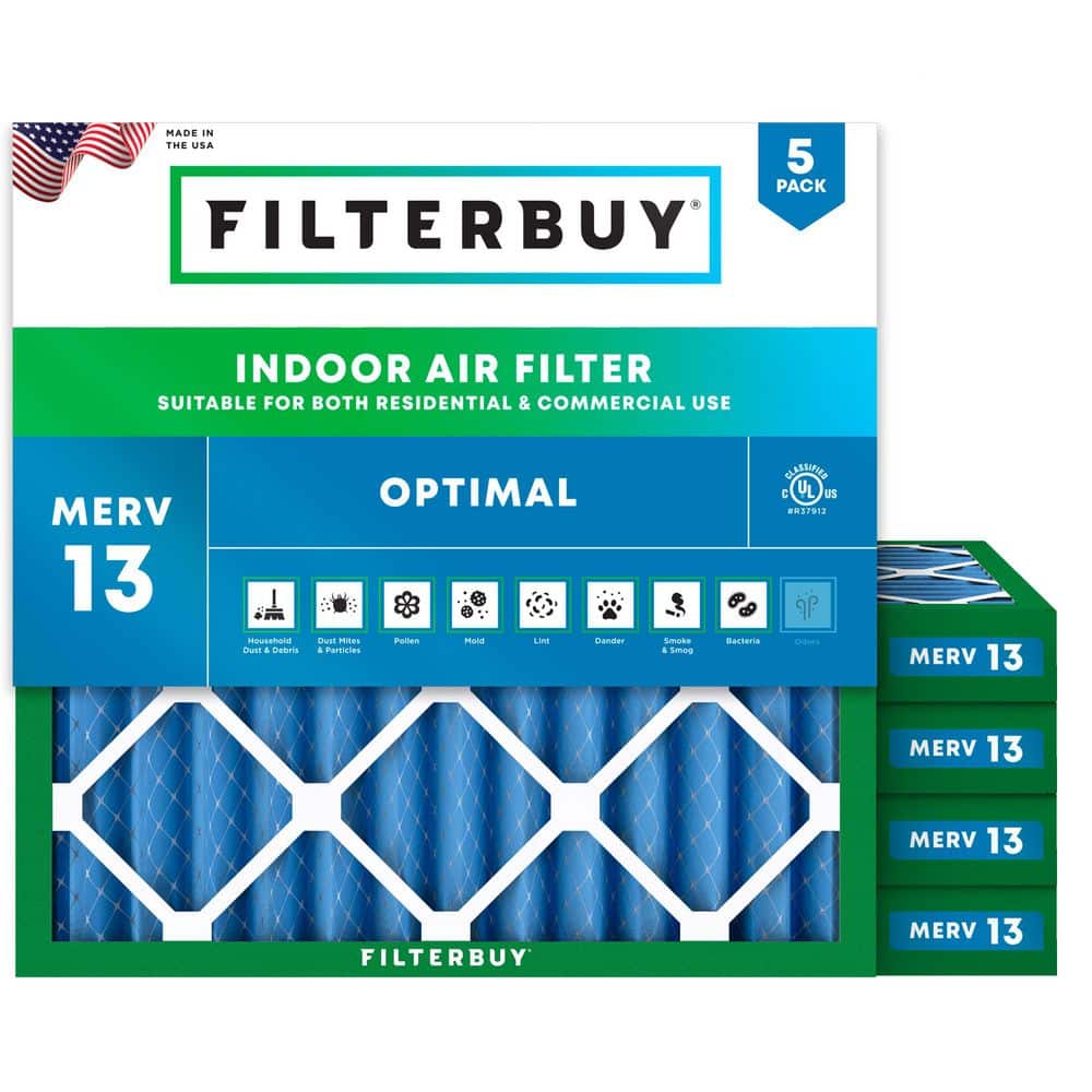 22 in. x 22 in. x 2 in. MERV 13 (FPR 10) Health Defense Pleated HVAC AC Furnace Air Filters Replacement (5-Pack) price history on PriceWatchPro