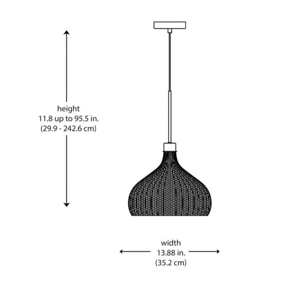 Bel Air Lighting 1-Light Black Pendant Light Fixture with