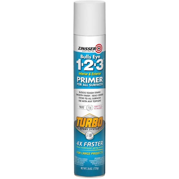 Zinsser Bulls Eye 1-2-3 26 oz. Turbo White Interior/Exterior Primer Spray (6-Pack)