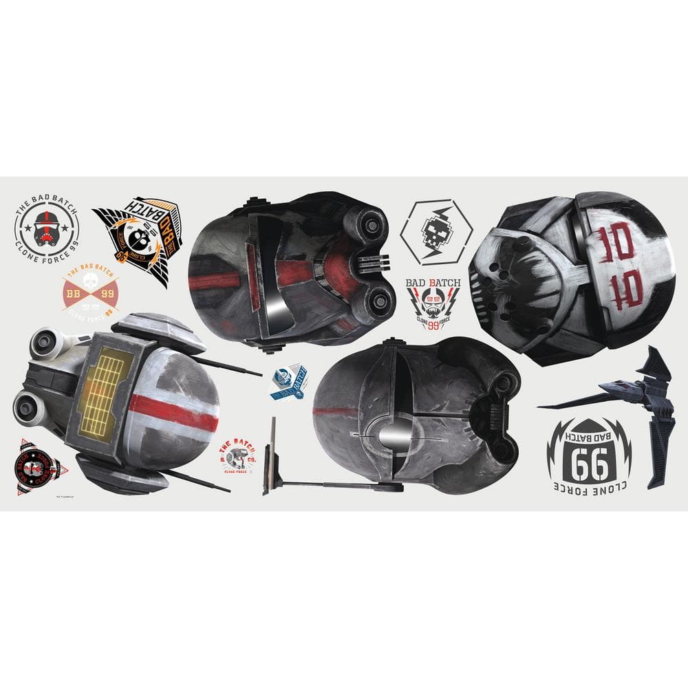 Star Wars Bad Batch Helmets Peel and Stick Wall Decals