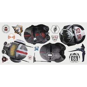 Red and Grey and Orange Bad Batch Helmets Peel and Stick Giant Wall Decal