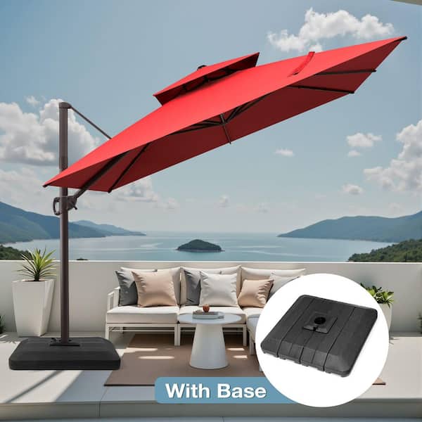 california umbrella 11 ft tahoe series aluminum market patio umbrella California Umbrella Tahoe Series 11 Foot Rectangular Market Aluminum Patio Umbrella with Crank Lift System Sunbrella Cabana Regatta